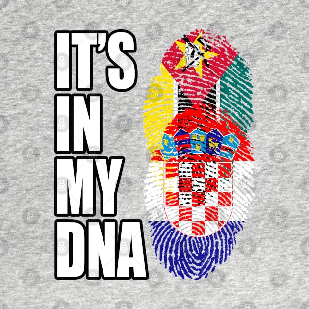 Croatian And Mozambican Mix DNA Flag Heritage by Just Rep It!!